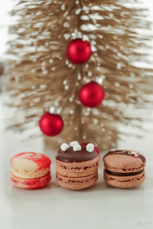 Stacked Christmas Macarons