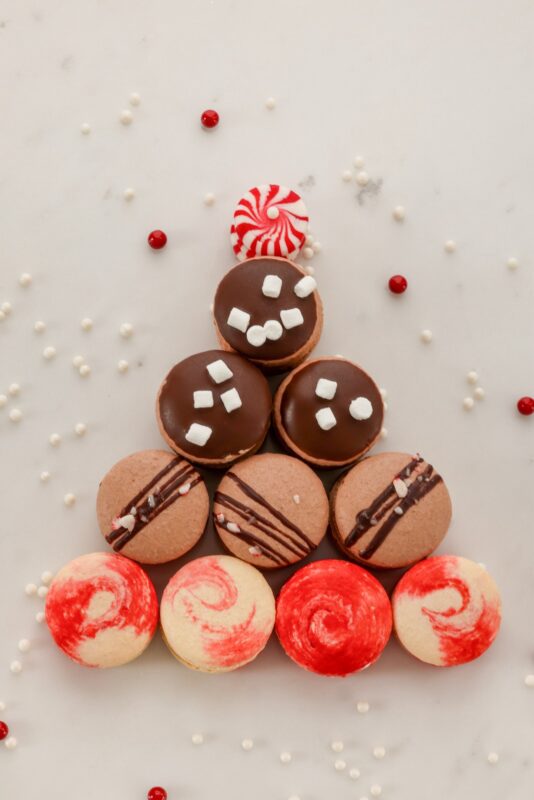 Stacked Christmas Macarons