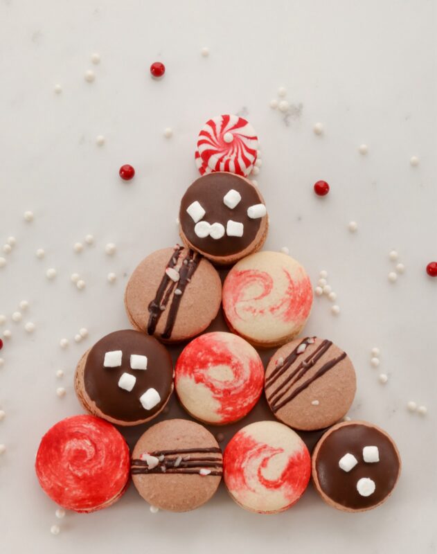 Stacked Christmas Macarons