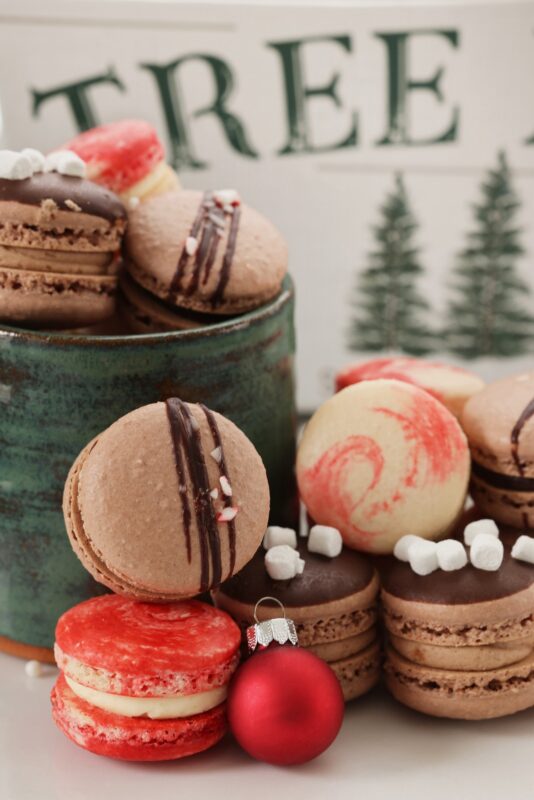 Stacked Christmas Macarons