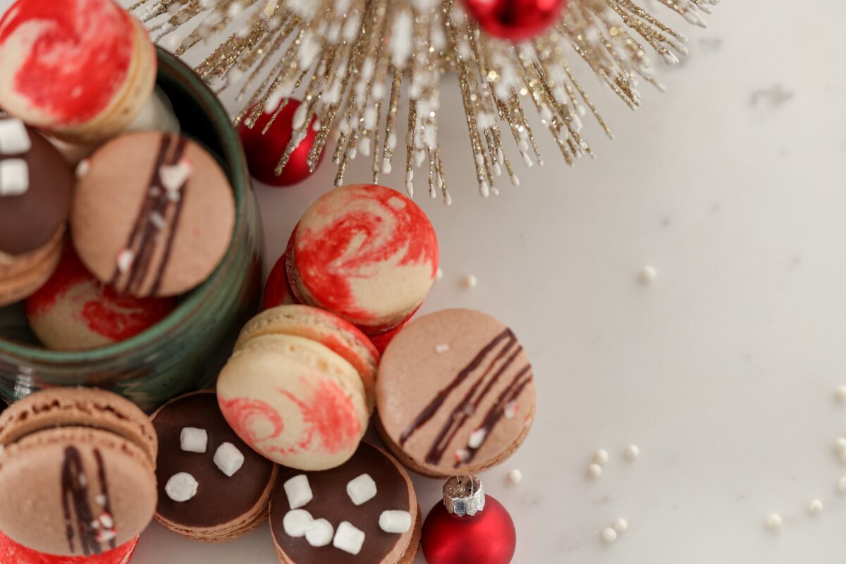 Stacked Christmas Macarons